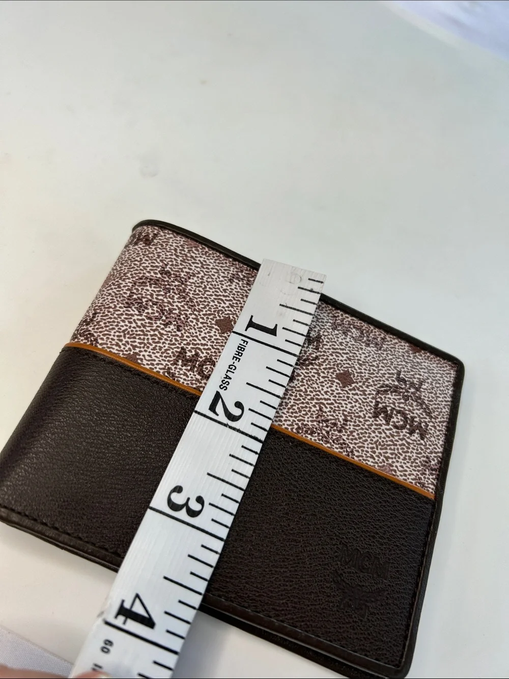 MCM Visetos Monogram & Dark Brown Leather Bifold Wallet (COA Included)